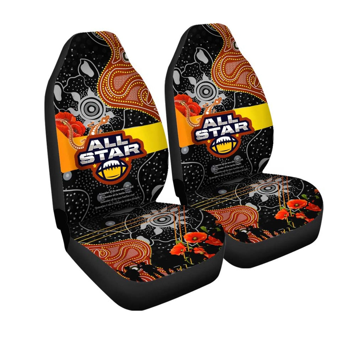 all-stars-rugby-anzac-aboriginal-car-seat-cover-all-stars-with-anzac-day-with-poppy-flower-car-seat-cover