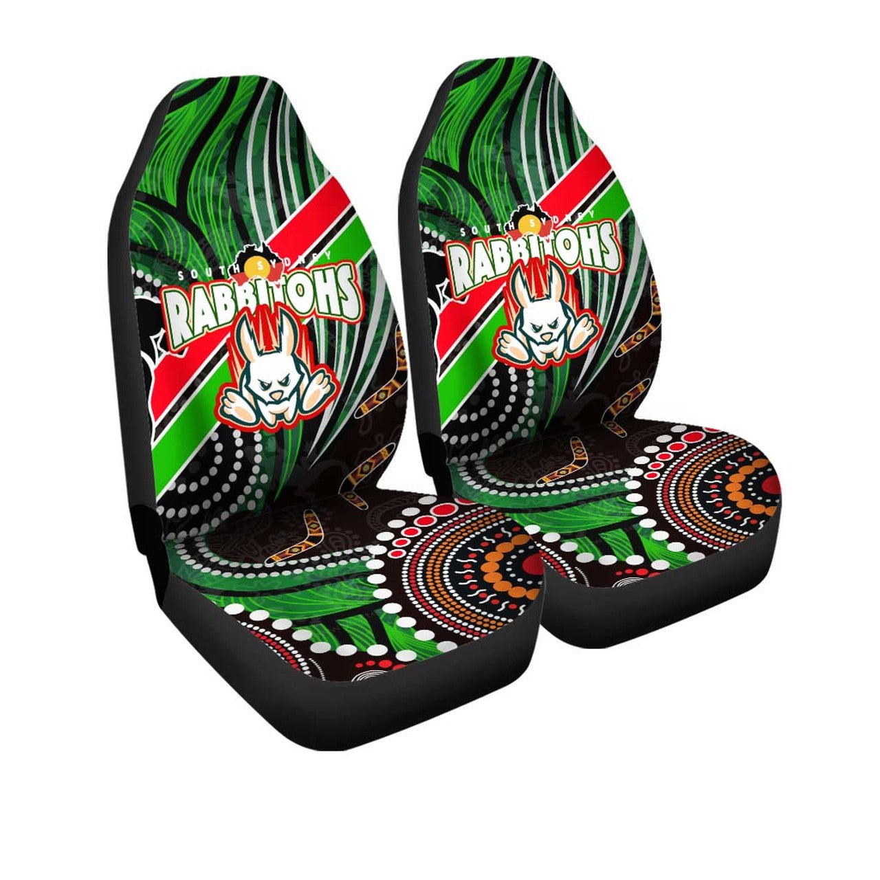 rabbitohs-rugby-anzac-aboriginal-car-seat-cover-rabbitohs-remembrance-day-with-poppy-car-seat-cover