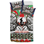 warrior-rugby-anzac-aboriginal-bedding-set-custom-new-zealand-warriors-anzac-day-with-maori-mask-bedding-set
