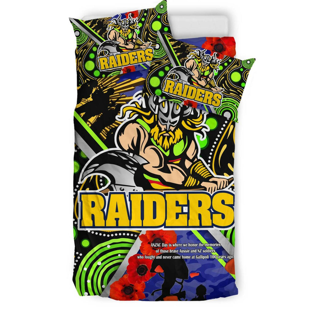 raiders-rugby-anzac-aboriginal-bedding-set-canberra-raiders-with-anzac-day-poppy-flower-bedding-set