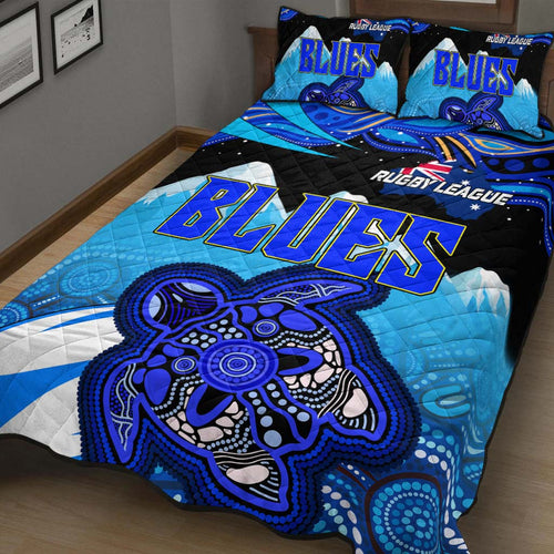 blues-rugby-quilt-bed-set-blues-rugby-league-turtle-and-mountain-aboriginal-culture-quilt-bed-set