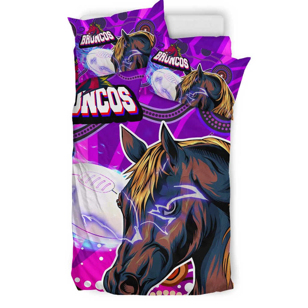 broncos-rugby-bedding-set-custom-broncos-horse-rugby-with-aboriginal-low-poly-style-bedding-set