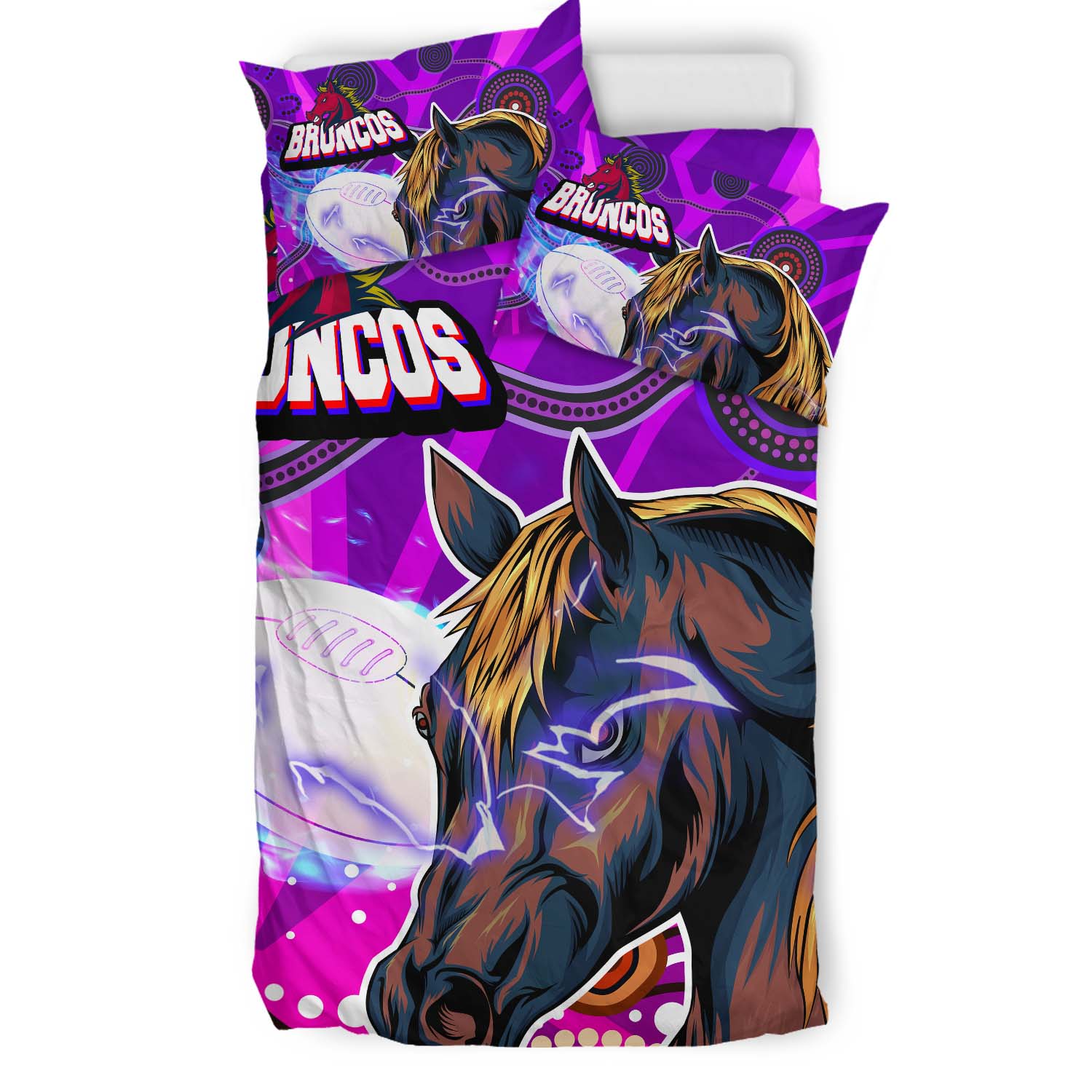 broncos-rugby-bedding-set-custom-broncos-horse-rugby-with-aboriginal-low-poly-style-bedding-set