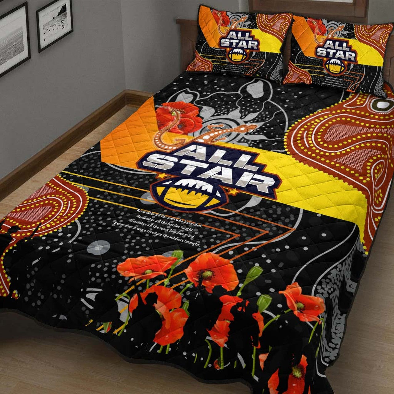 all-stars-rugby-anzac-aboriginal-quilt-bed-set-all-stars-with-anzac-day-with-poppy-flower-quilt-bed-set