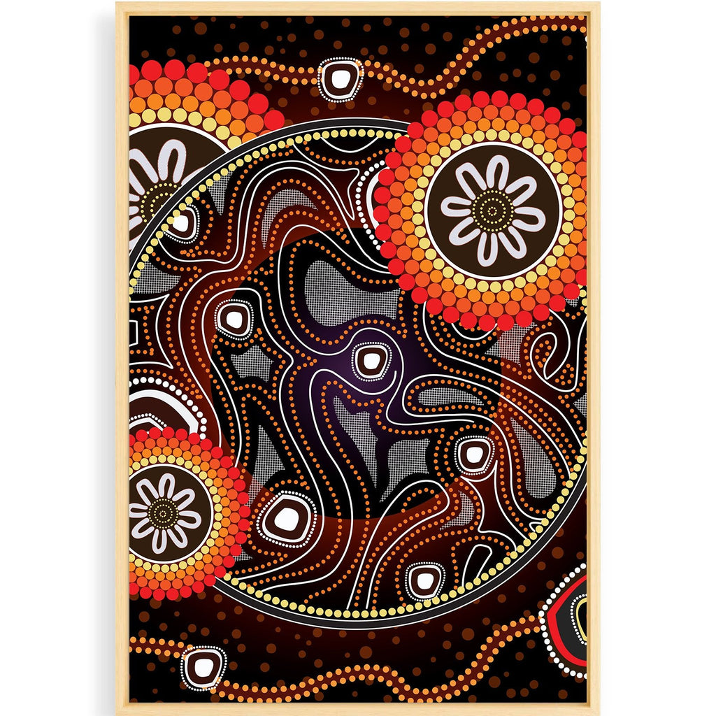 printed-canvas-indigenous-circle-dot-painting-art