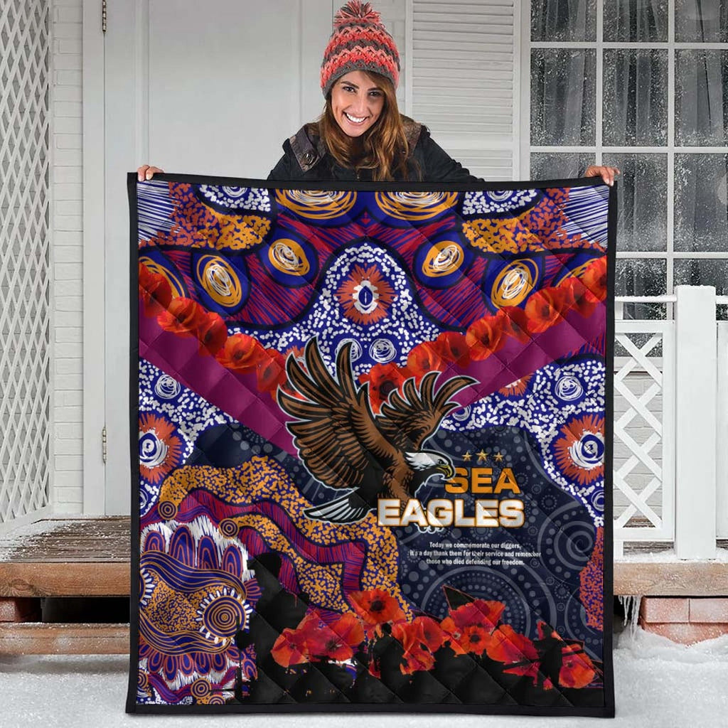 sea-eagles-rugby-anzac-aboriginal-quilt-manly-warringah-sea-eagles-with-anzac-day-poppy-flower-quilt