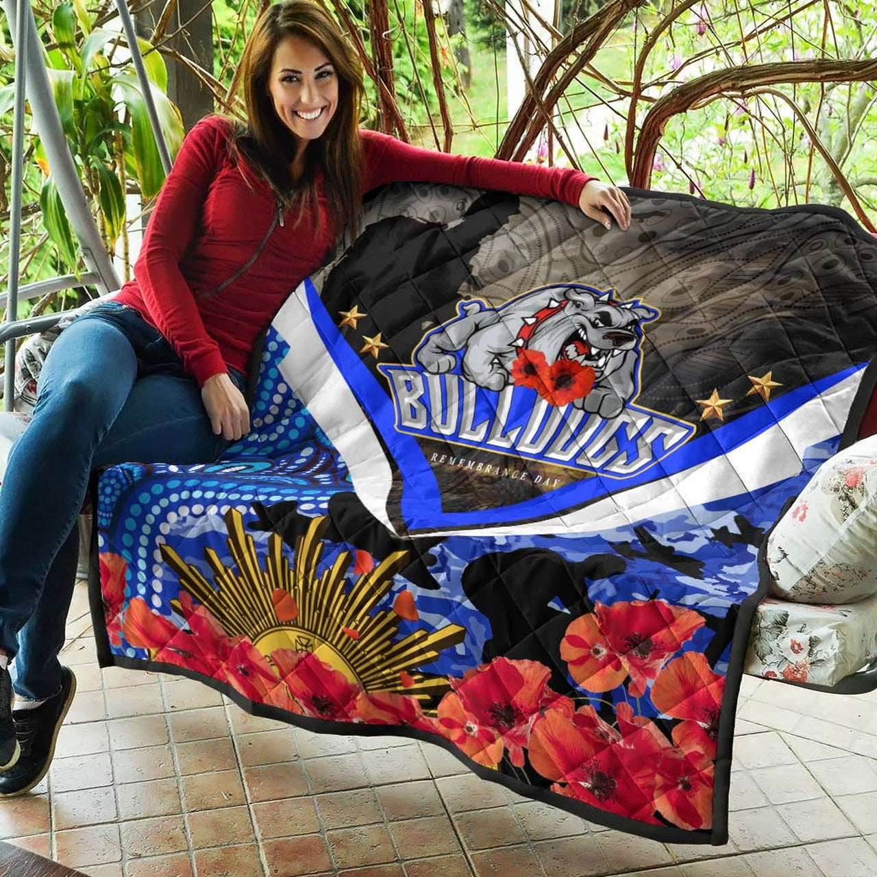 bulldogs-rugby-anzac-aboriginal-quilt-poppy-flower-remembrance-day-quilt