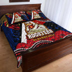 roosters-rugby-anzac-aboriginal-quilt-bed-set-sydney-roosters-with-remembrance-day-poppy-flower-quilt-bed-set