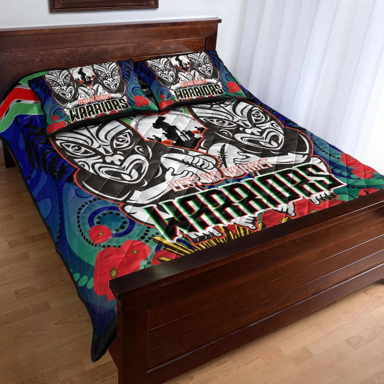warrior-rugby-anzac-aboriginal-quilt-bed-set-new-zealand-warriors-anzac-day-with-maori-mask-quilt-bed-set