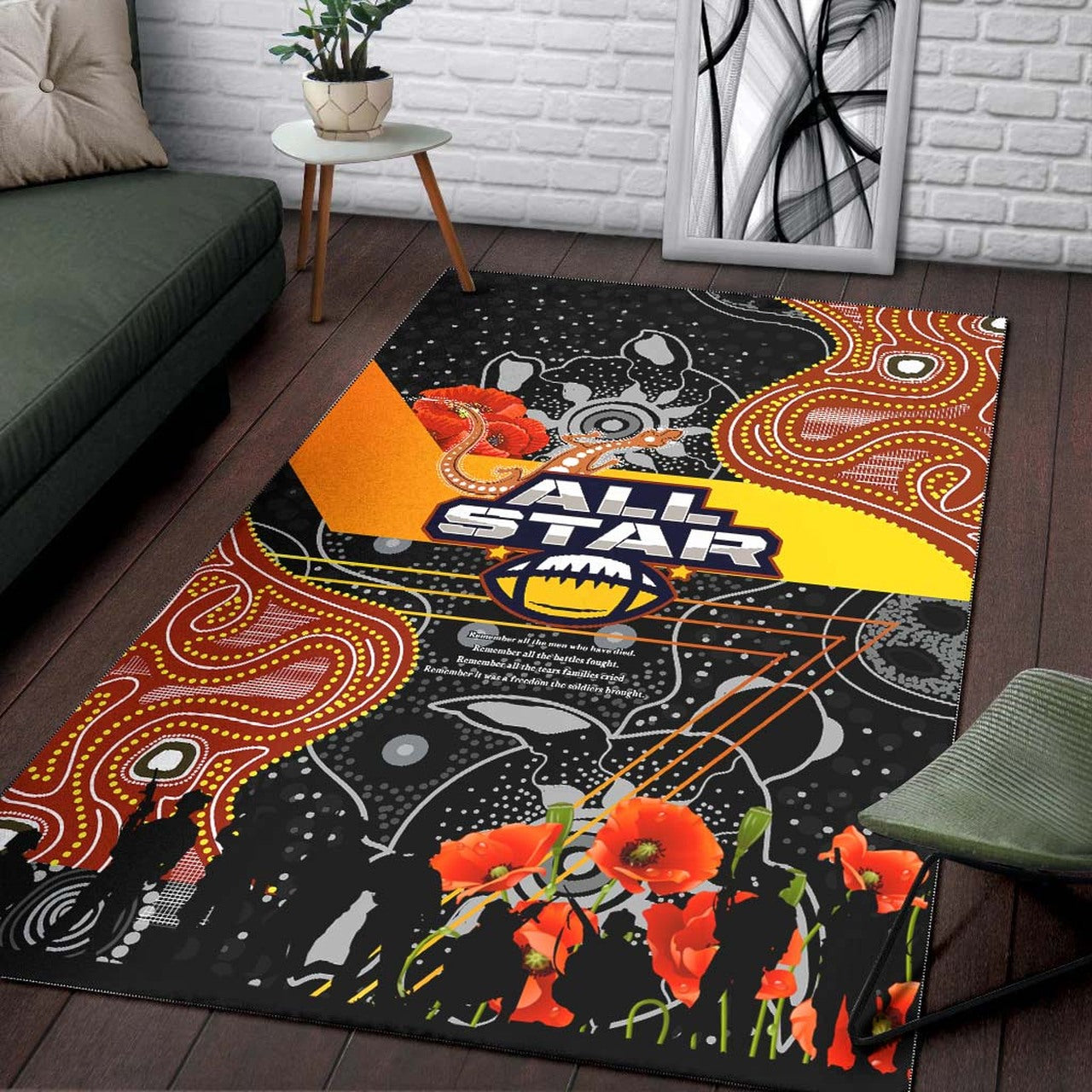 all-stars-rugby-anzac-aboriginal-area-rug-all-stars-with-anzac-day-with-poppy-flower-area-rug