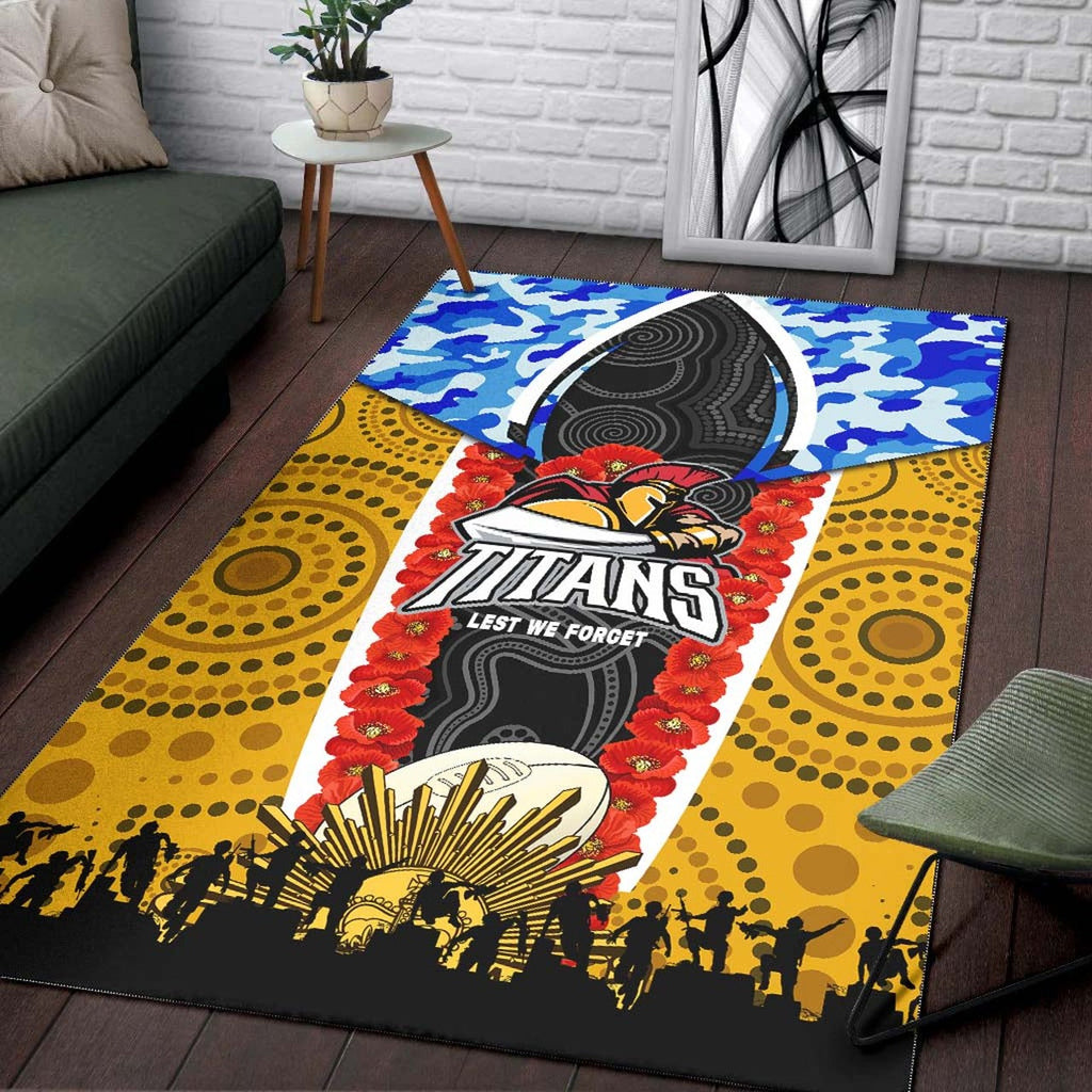 titans-rugby-anzac-aboriginal-rug-titans-with-poppy-watercolor-flower-rug