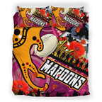 maroons-rugby-anzac-aboriginal-bedding-set-maroons-aboriginal-pattern-with-anzac-day-poppy-flower-bedding-set