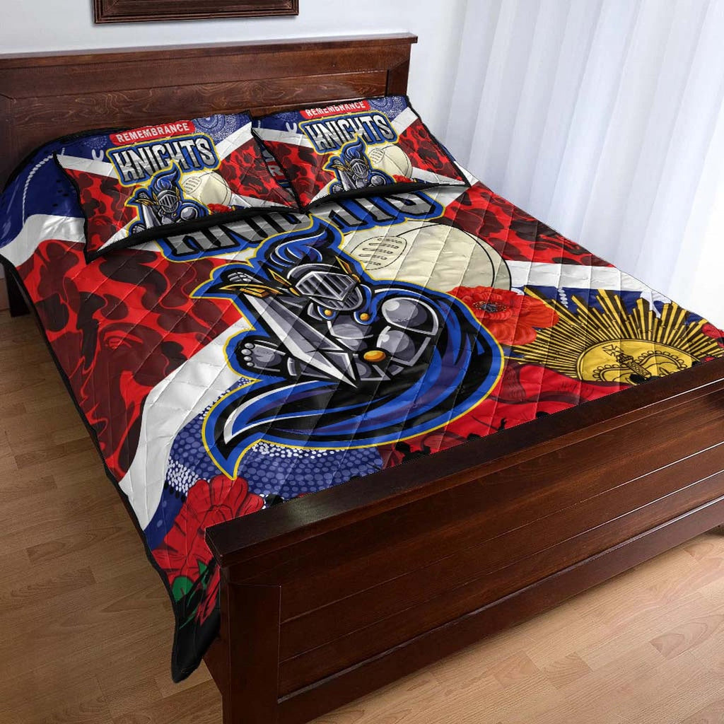 knights-rugby-anzac-aboriginal-quilt-bed-set-newcastle-knights-with-anzac-day-poppy-flower-quilt-bed-set