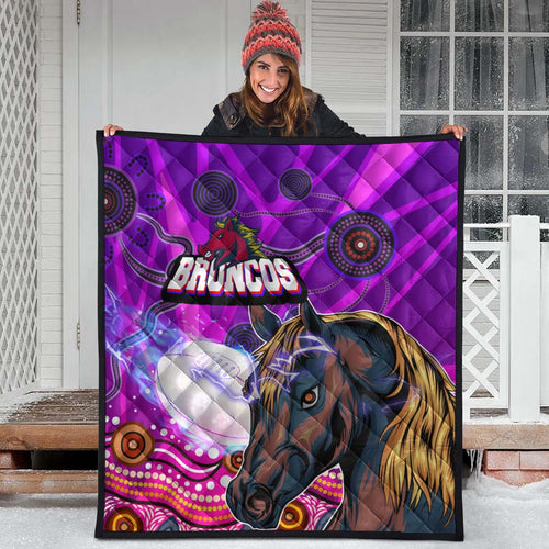broncos-rugby-quilt-custom-broncos-horse-rugby-with-aboriginal-low-poly-style-quilt