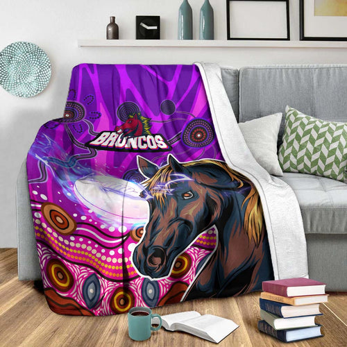 broncos-rugby-blanket-custom-broncos-horse-rugby-with-aboriginal-low-poly-style-blanket