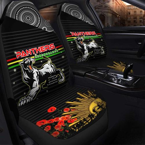 panthers-rugby-anzac-aboriginal-car-seat-cover-penrith-panthers-with-poppy-flower-art-car-seat-cover