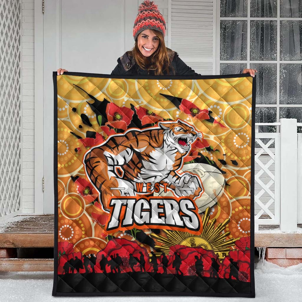 tigers-rugby-anzac-aboriginal-quilt-tigers-rugby-with-remembrance-day-poppy-flower-quilt