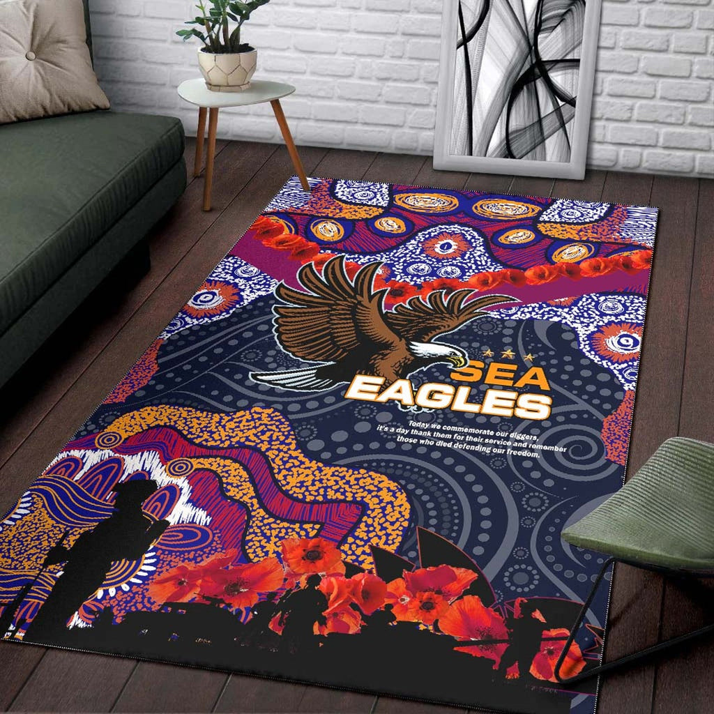 sea-eagles-rugby-anzac-aboriginal-area-rug-manly-warringah-sea-eagles-with-anzac-day-poppy-flower-area-rug