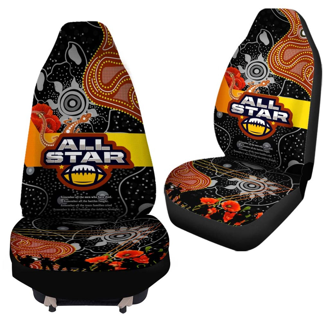 all-stars-rugby-anzac-aboriginal-car-seat-cover-all-stars-with-anzac-day-with-poppy-flower-car-seat-cover