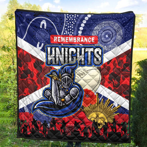 knights-rugby-anzac-aboriginal-quilt-newcastle-knights-with-anzac-day-poppy-flower-quilt