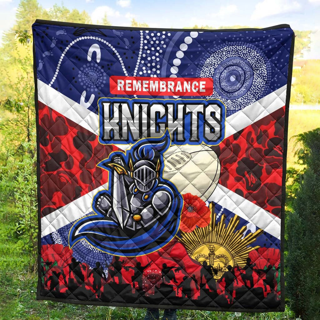 knights-rugby-anzac-aboriginal-quilt-newcastle-knights-with-anzac-day-poppy-flower-quilt