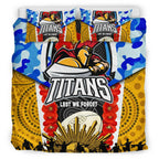 titans-rugby-anzac-aboriginal-bedding-set-titans-with-poppy-watercolor-flower-bedding-set