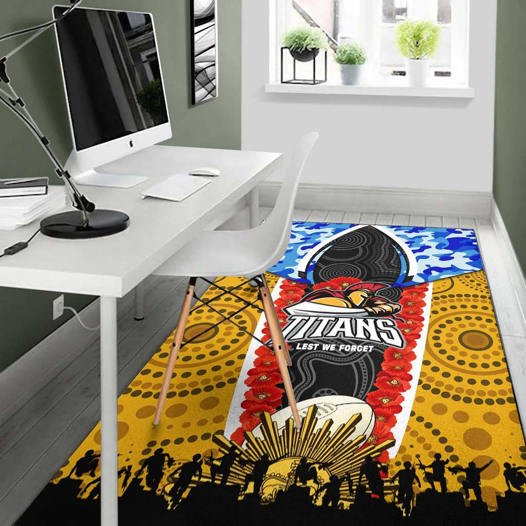 titans-rugby-anzac-aboriginal-rug-titans-with-poppy-watercolor-flower-rug