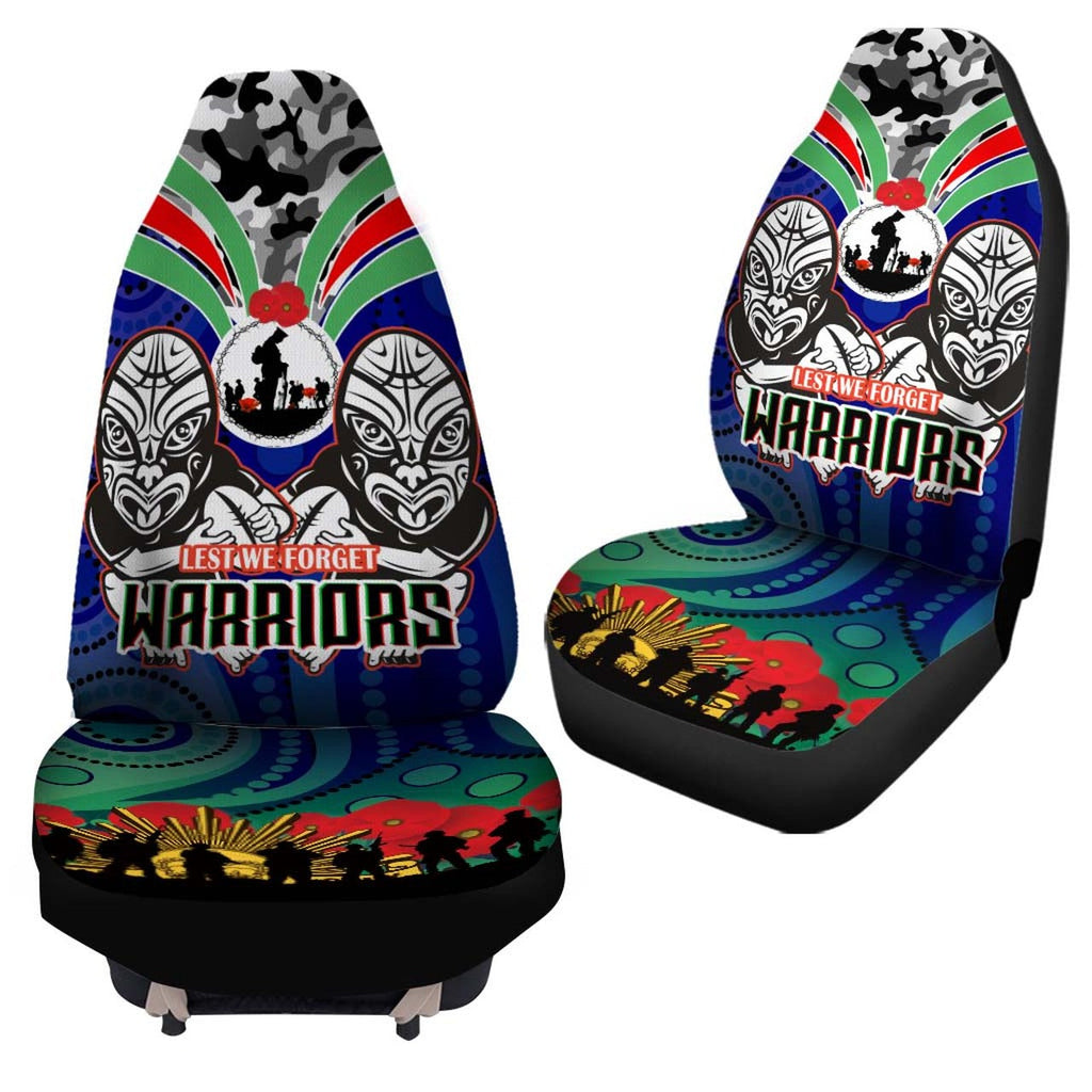warrior-rugby-anzac-aboriginal-car-seat-cover-new-zealand-warriors-anzac-day-with-maori-mask-car-seat-cover