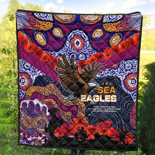 sea-eagles-rugby-anzac-aboriginal-quilt-manly-warringah-sea-eagles-with-anzac-day-poppy-flower-quilt