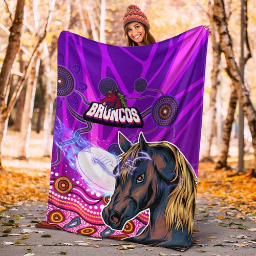 broncos-rugby-blanket-custom-broncos-horse-rugby-with-aboriginal-low-poly-style-blanket