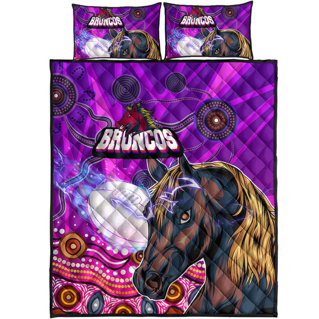 broncos-rugby-quilt-bed-set-custom-broncos-horse-rugby-with-aboriginal-low-poly-style-quilt-bed-set