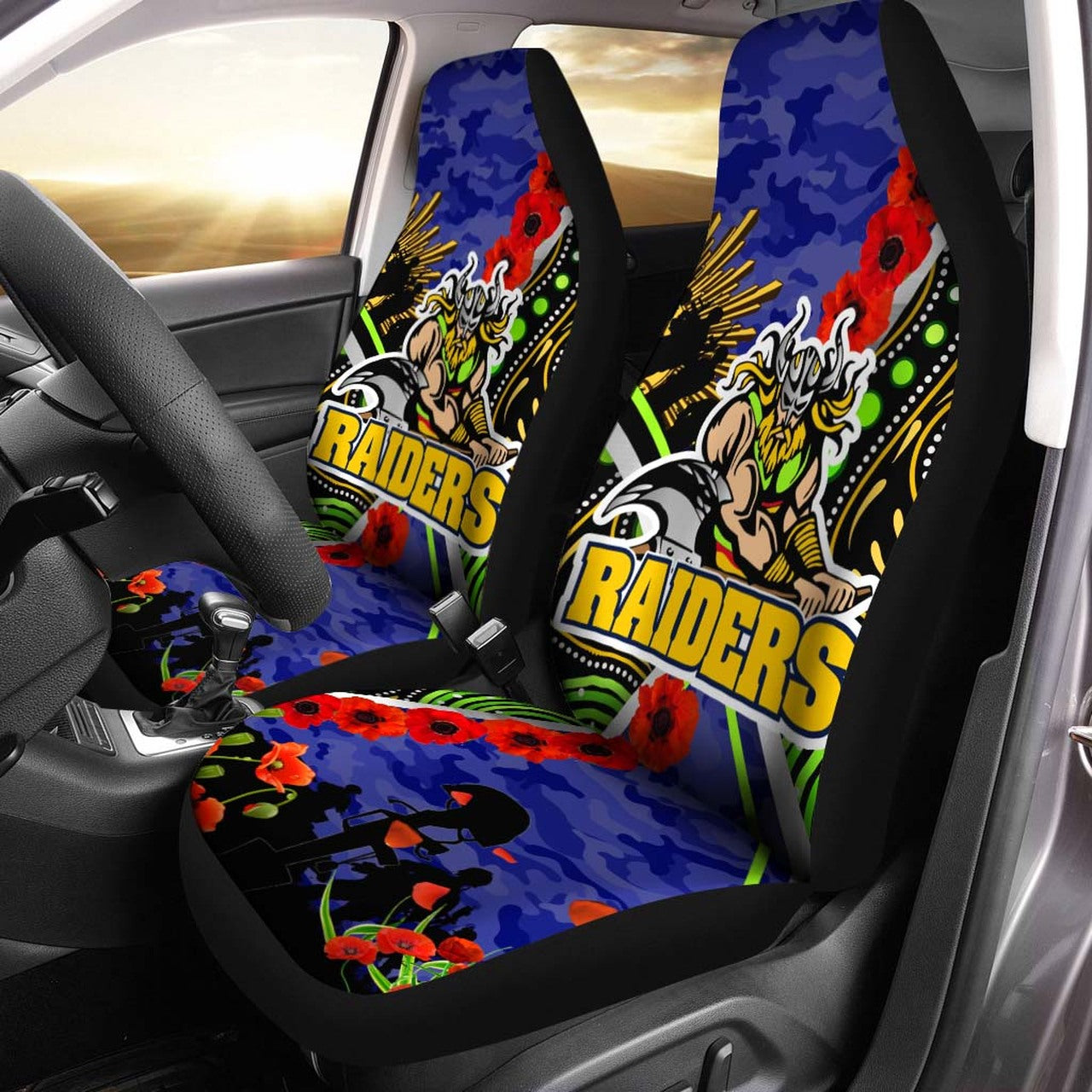 raiders-rugby-anzac-aboriginal-car-seat-cover-canberra-raiders-with-anzac-day-poppy-flower-car-seat-cover