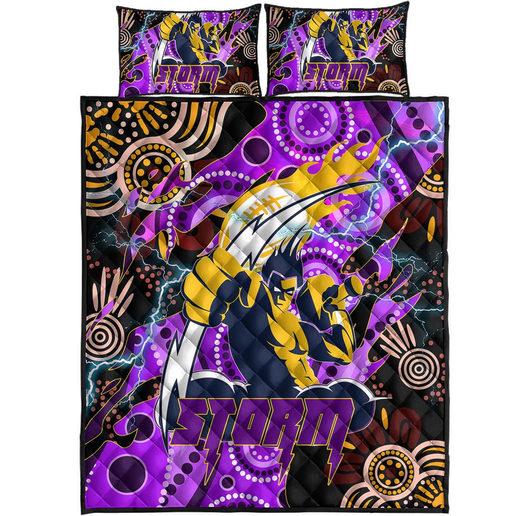 storm-rugby-quilt-bed-set-storm-rugby-team-with-aboriginal-dot-painting-and-indigenous-pattern-quilt-bed-set