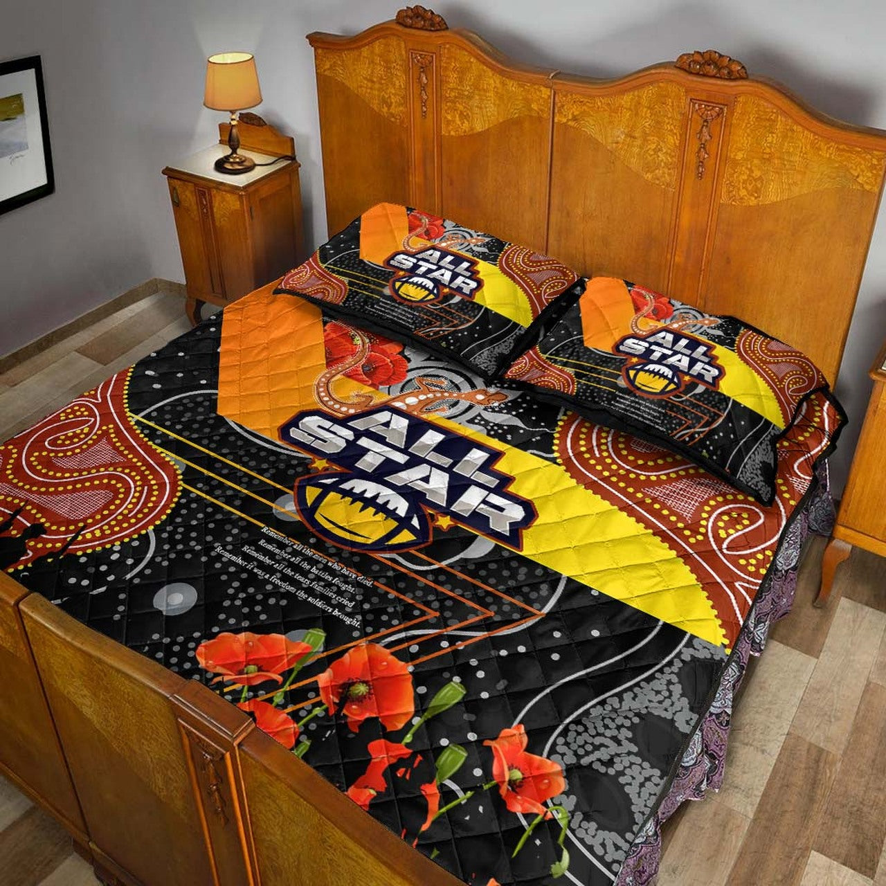 all-stars-rugby-anzac-aboriginal-quilt-bed-set-all-stars-with-anzac-day-with-poppy-flower-quilt-bed-set