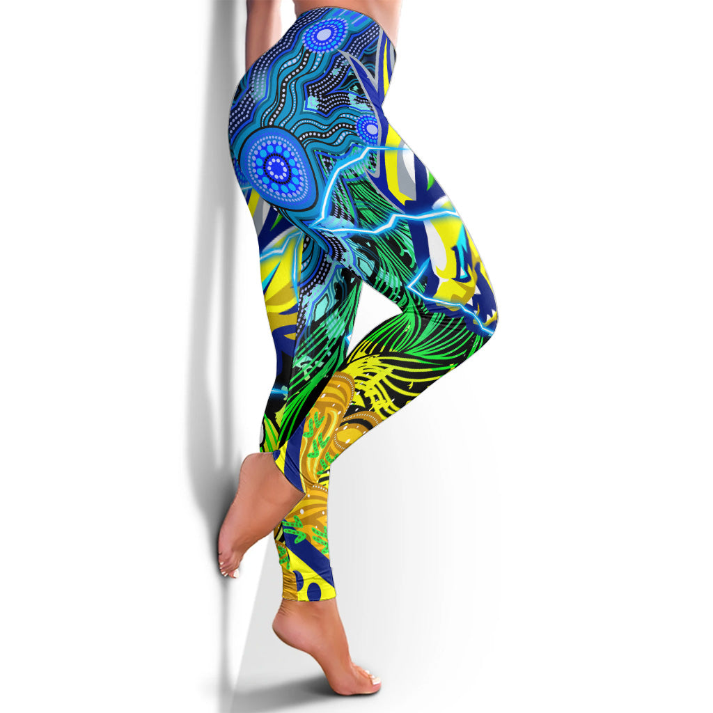 eels-rugby-leggings-aboriginal-electric-eels-dot-painting-style