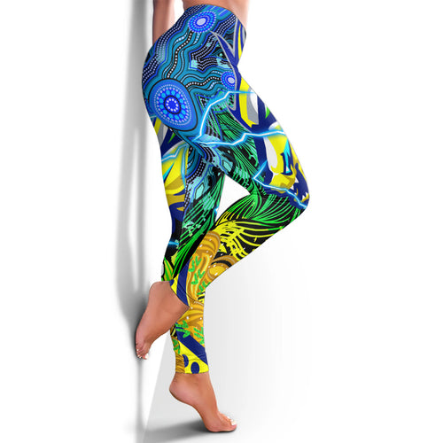 eels-rugby-leggings-aboriginal-electric-eels-dot-painting-style