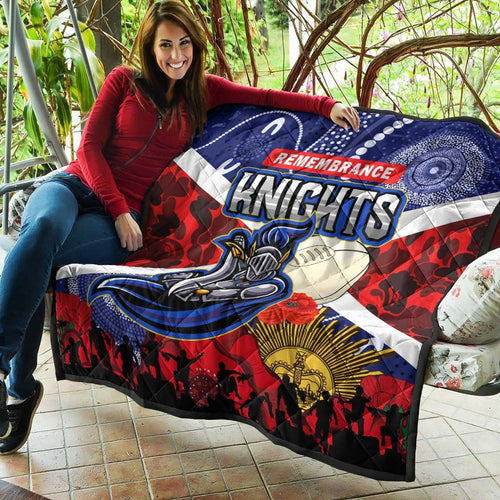 knights-rugby-anzac-aboriginal-quilt-newcastle-knights-with-anzac-day-poppy-flower-quilt
