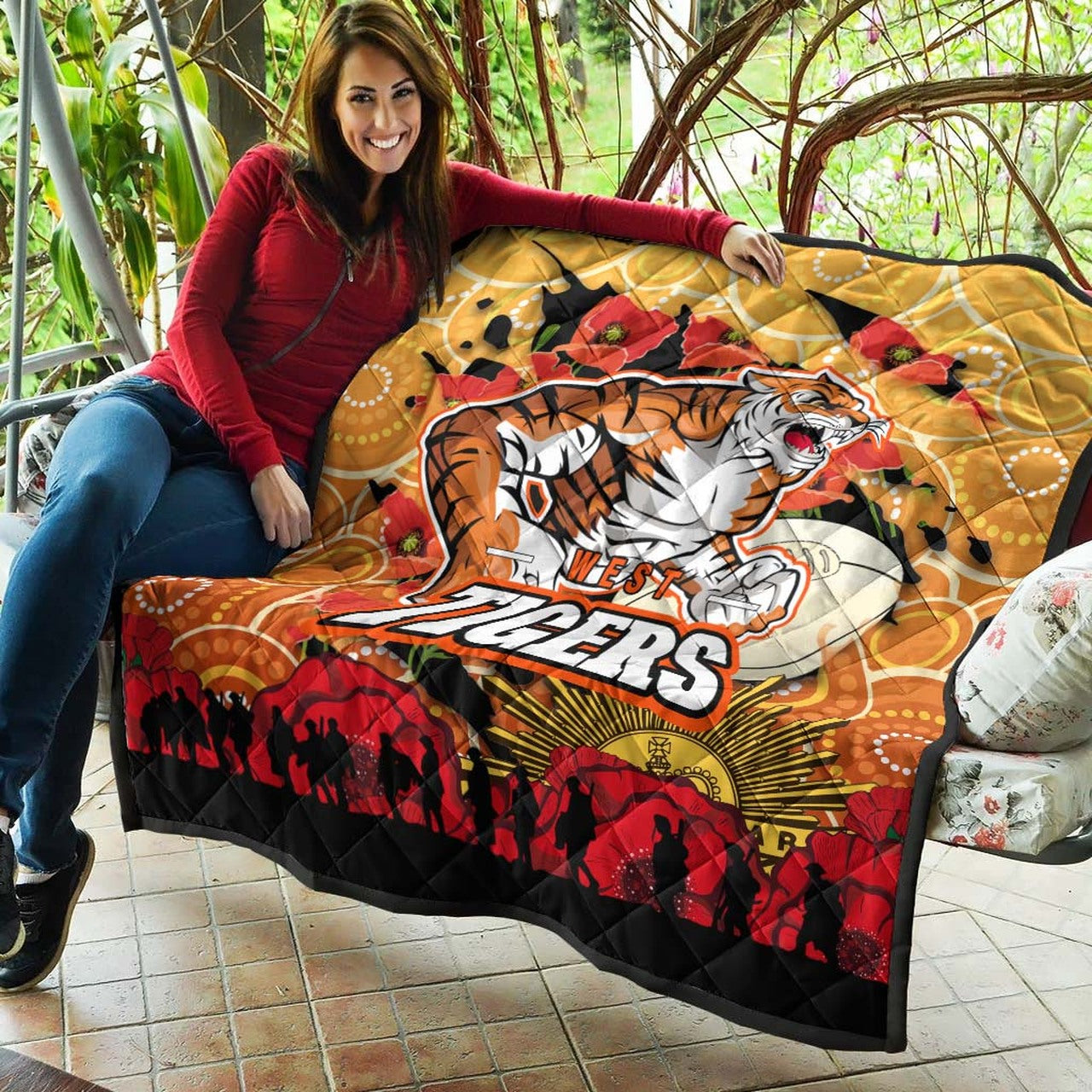 tigers-rugby-anzac-aboriginal-quilt-tigers-rugby-with-remembrance-day-poppy-flower-quilt