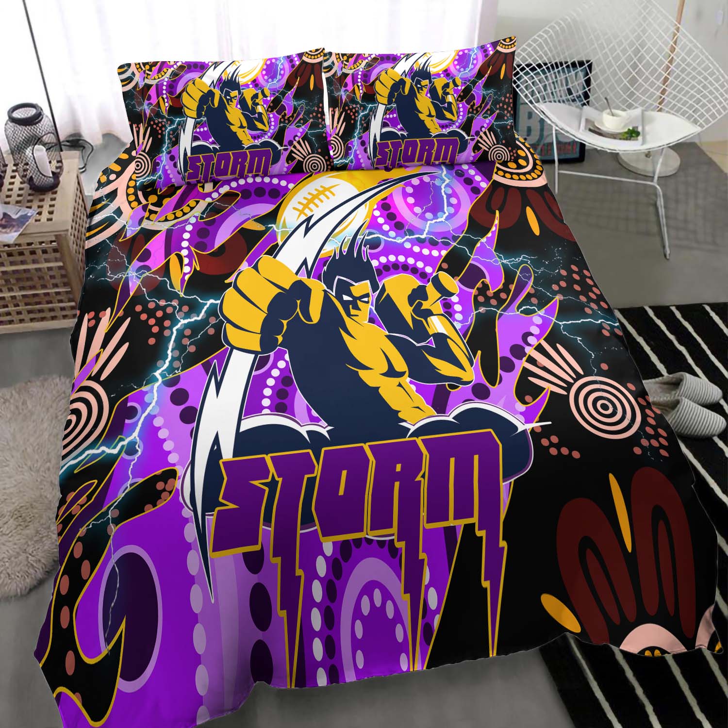 storm-rugby-bedding-set-storm-rugby-team-with-aboriginal-dot-painting-and-indigenous-pattern-bedding-set