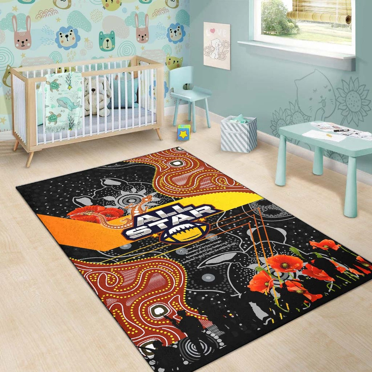 all-stars-rugby-anzac-aboriginal-area-rug-all-stars-with-anzac-day-with-poppy-flower-area-rug
