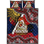 roosters-rugby-anzac-aboriginal-quilt-bed-set-sydney-roosters-with-remembrance-day-poppy-flower-quilt-bed-set