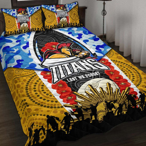 titans-rugby-anzac-aboriginal-quilt-bed-set-titans-with-poppy-watercolor-flower-quilt-bed-set