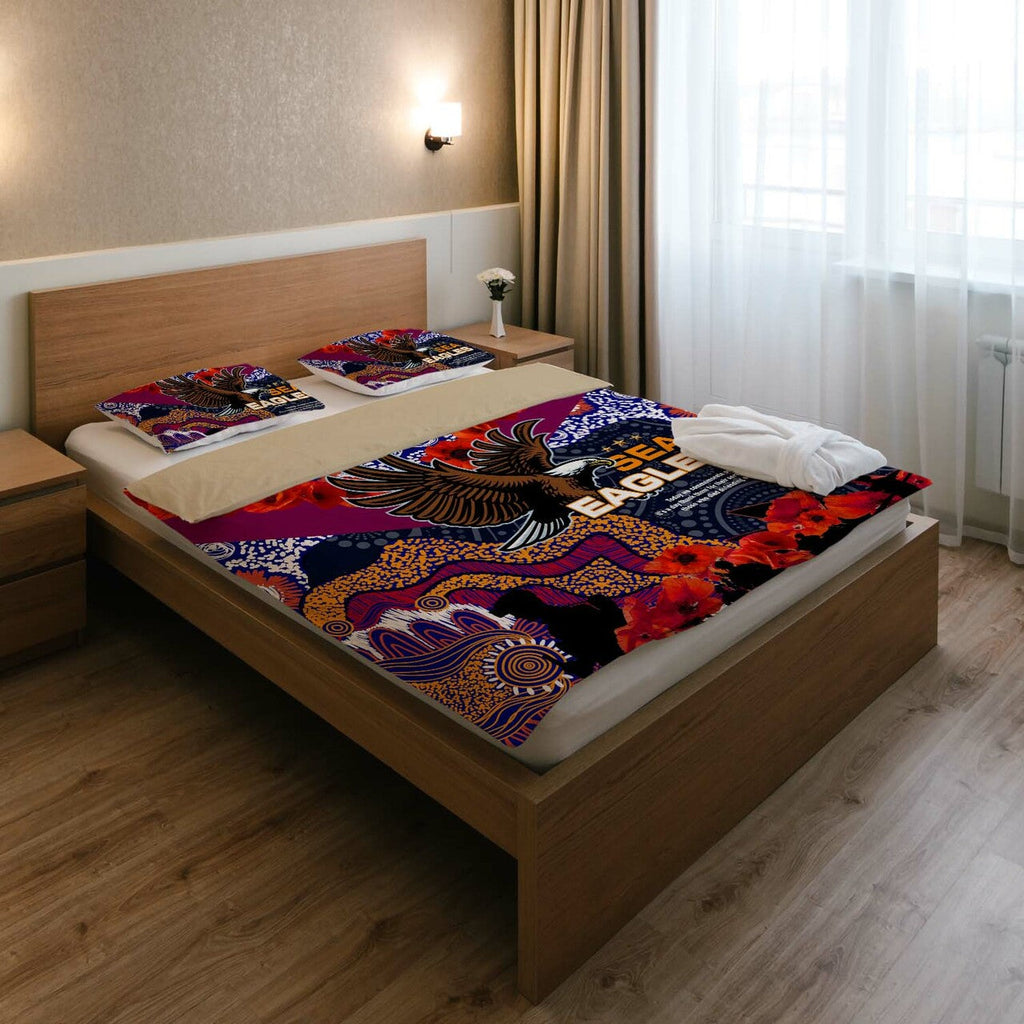 sea-eagles-rugby-anzac-aboriginal-bedding-set-manly-warringah-sea-eagles-with-anzac-day-poppy-flower-bedding-set
