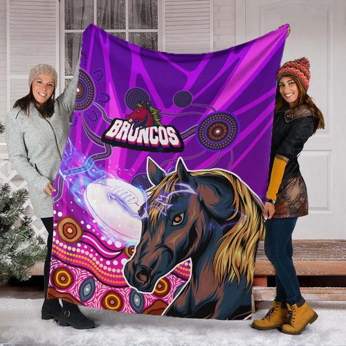broncos-rugby-blanket-custom-broncos-horse-rugby-with-aboriginal-low-poly-style-blanket