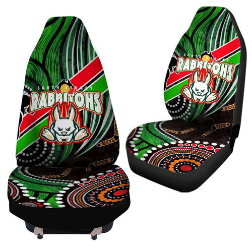 rabbitohs-rugby-anzac-aboriginal-car-seat-cover-rabbitohs-remembrance-day-with-poppy-car-seat-cover