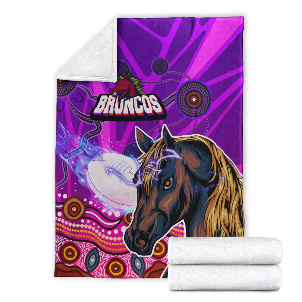 broncos-rugby-blanket-custom-broncos-horse-rugby-with-aboriginal-low-poly-style-blanket