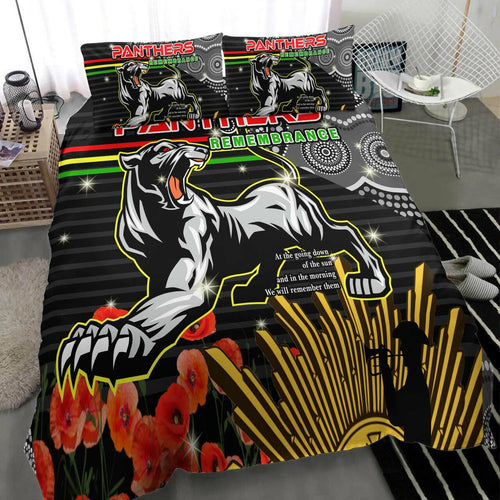 panthers-rugby-anzac-aboriginal-bedding-set-penrith-panthers-with-poppy-flower-art-bedding-set