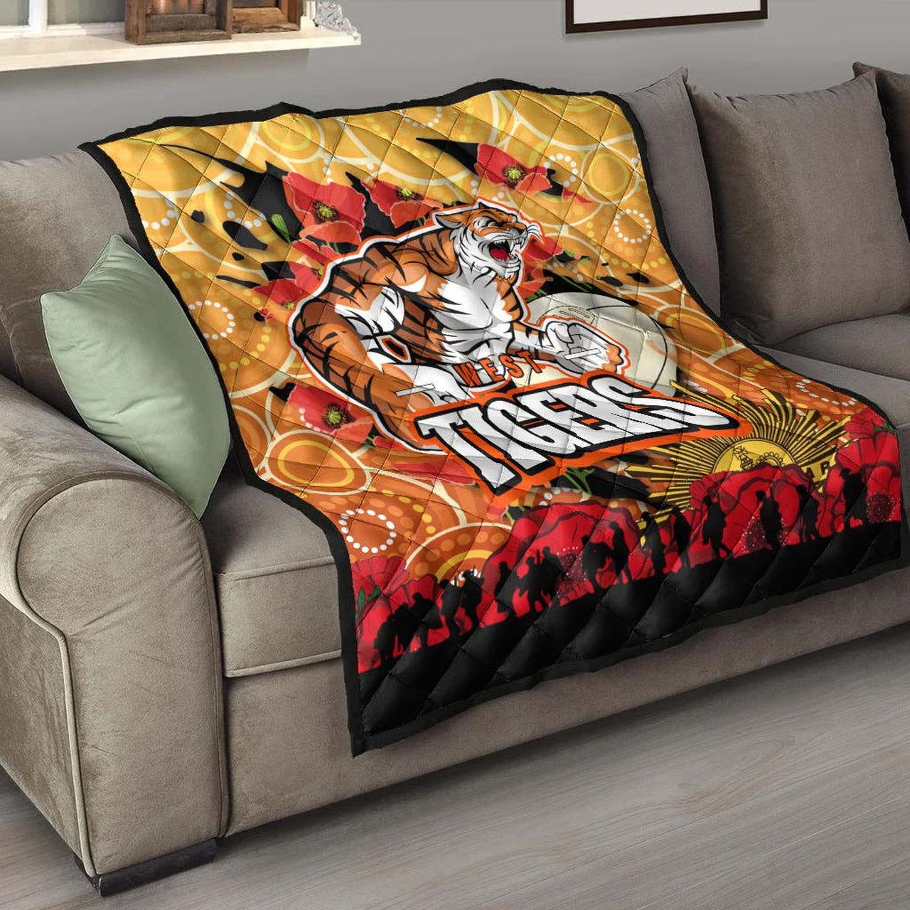 tigers-rugby-anzac-aboriginal-quilt-tigers-rugby-with-remembrance-day-poppy-flower-quilt
