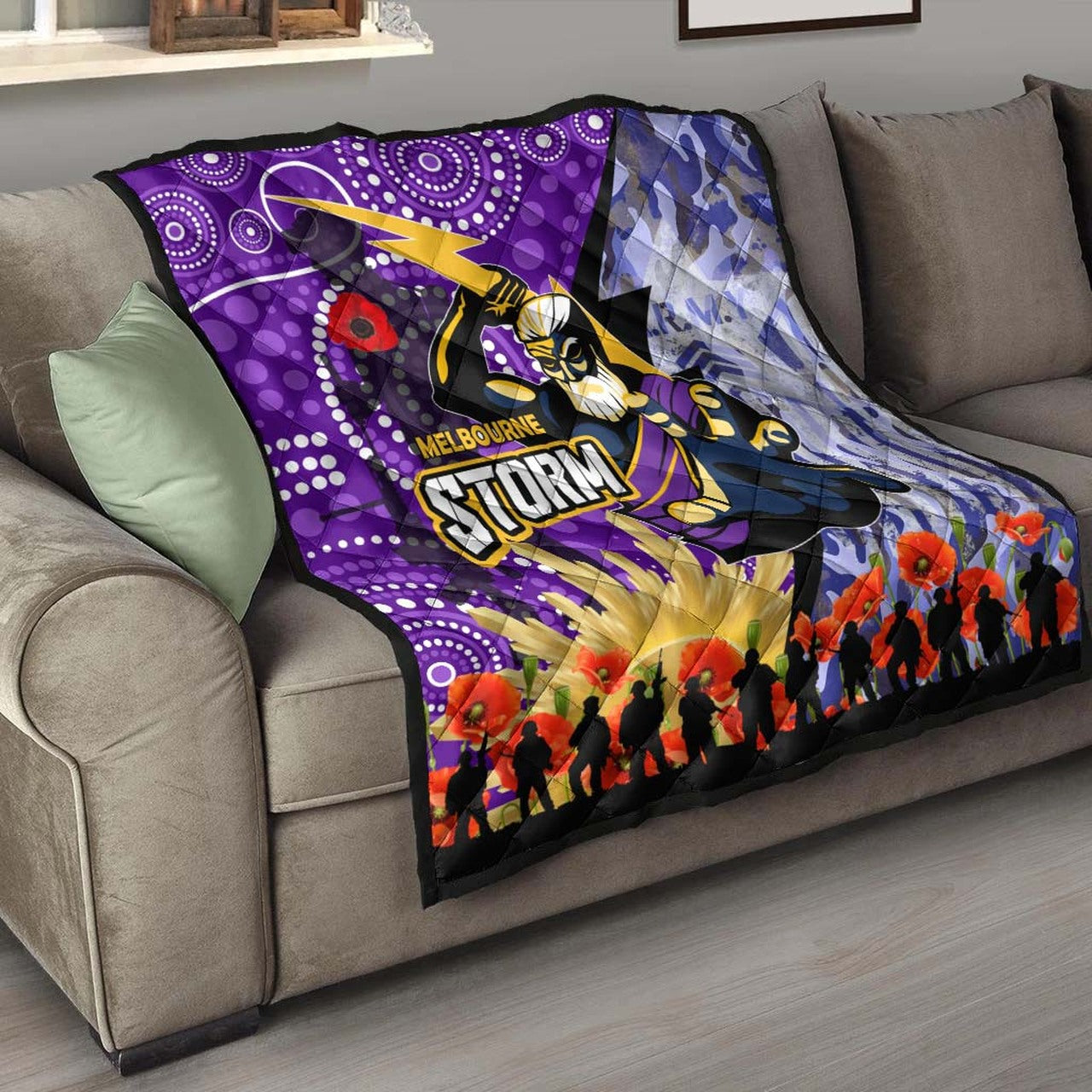 storm-rugby-anzac-aboriginal-quilt-melbourne-storm-with-remembrance-day-poppy-flower-quilt