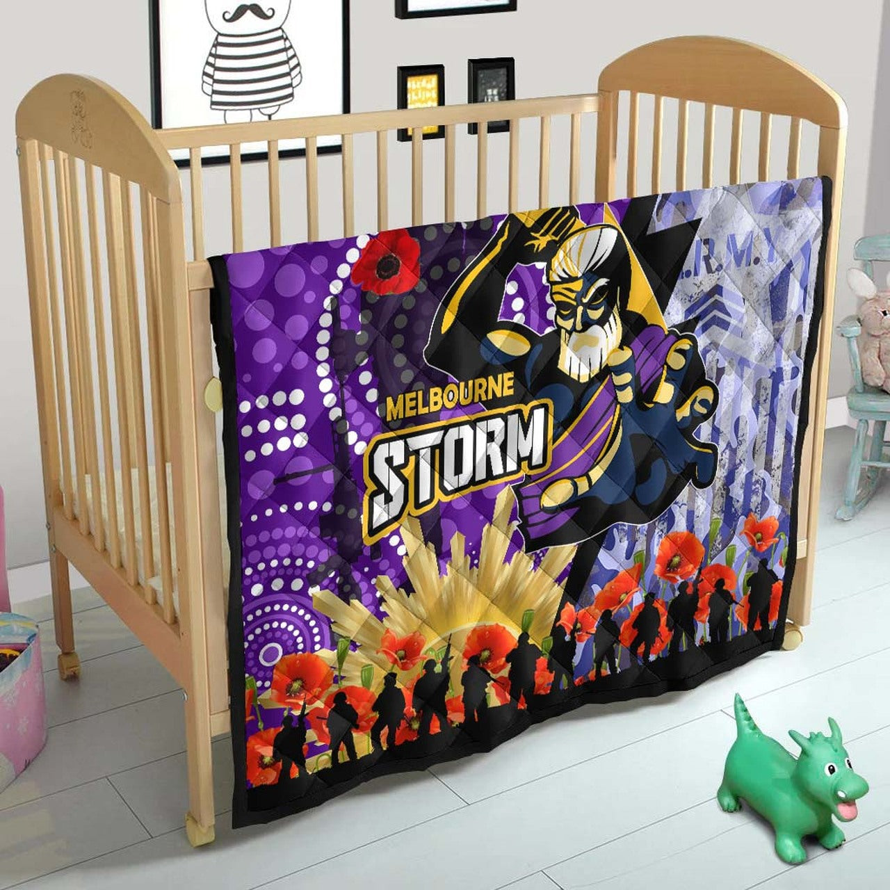 storm-rugby-anzac-aboriginal-quilt-melbourne-storm-with-remembrance-day-poppy-flower-quilt